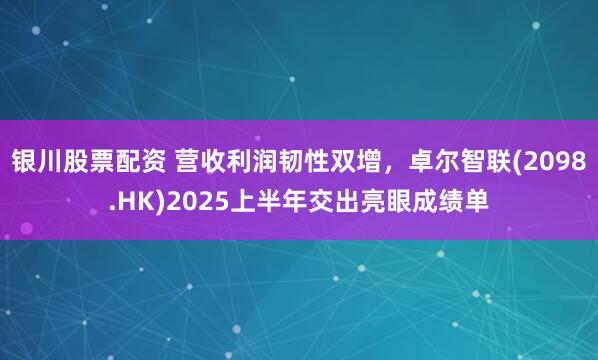 银川股票配资 营收利润韧性双增，卓尔智联(2098.HK)2025上半年交出亮眼成绩单
